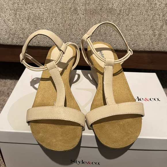 Style & Co. Shoes - Style & Co. Cream Wedges